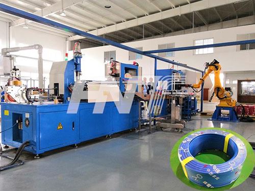 Cable Coiling Strapping Heat Shrinking Line with Robot