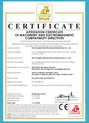 CE Certificate of Payoff Machines